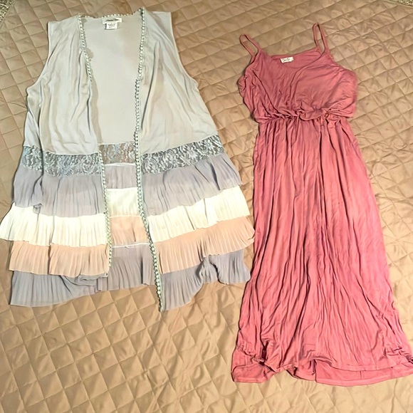 ‼️SHIPS FREE‼️ Dress & Long Smock Set S/M Boutique Brands. EUC - Picture 1 of 7